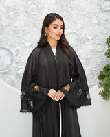 R320 New Fashionable Designer Shining Organza Black Abaya Abaya for Women UAE – Abaya – Rutba Fashion Abaya