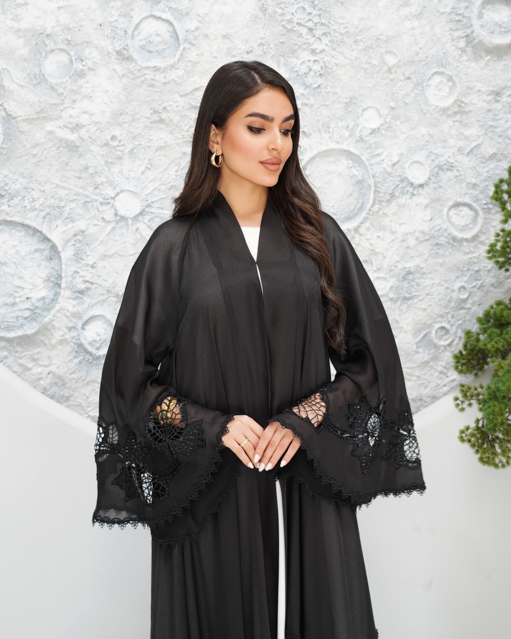 R320 New Fashionable Designer Shining Organza Black Abaya Abaya for Women UAE – Abaya – Rutba Fashion Abaya