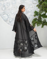 R320 New Fashionable Designer Shining Organza Black Abaya Abaya for Women UAE – Abaya – Rutba Fashion Abaya
