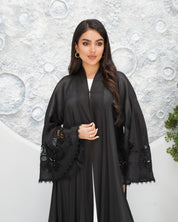 R320 New Fashionable Designer Shining Organza Black Abaya Abaya for Women UAE – Abaya – Rutba Fashion Abaya