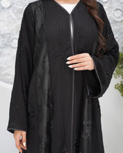 R321 Luxurious Chiffon Gulf Model Black Abaya Abaya for Women UAE – Abaya – Rutba Fashion Abaya