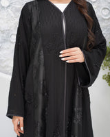 R321 Luxurious Chiffon Gulf Model Black Abaya Abaya for Women UAE – Abaya – Rutba Fashion Abaya