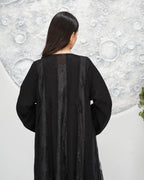 R321 Luxurious Chiffon Gulf Model Black Abaya Abaya for Women UAE – Abaya – Rutba Fashion Abaya