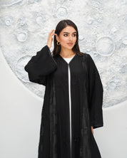 R321 Luxurious Chiffon Gulf Model Black Abaya Abaya for Women UAE – Abaya – Rutba Fashion Abaya