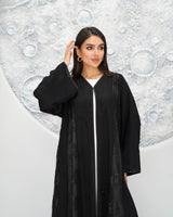R321 Luxurious Chiffon Gulf Model Black Abaya Abaya for Women UAE – Abaya – Rutba Fashion Abaya