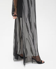 R326 Black Diamond Net Embroidery Beaded Abaya Abaya for Women UAE – Abaya – Rutba Fashion Abaya