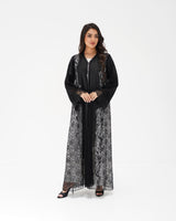 R327 Black Floral Dantel Embroidery Beaded Abaya Abaya for Women UAE – Abaya – Rutba Fashion Abaya