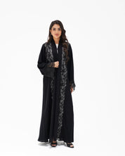 R328 Black Embroidery Beaded Abaya Abaya for Women UAE – Abaya – Rutba Fashion Abaya