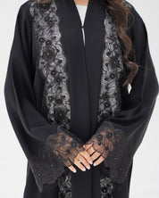R328 Black Embroidery Beaded Abaya Abaya for Women UAE – Abaya – Rutba Fashion Abaya