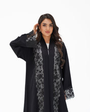 R328 Black Embroidery Beaded Abaya Abaya for Women UAE – Abaya – Rutba Fashion Abaya