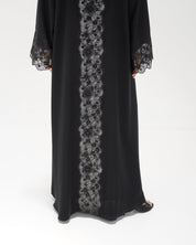 R328 Black Embroidery Beaded Abaya Abaya for Women UAE – Abaya – Rutba Fashion Abaya