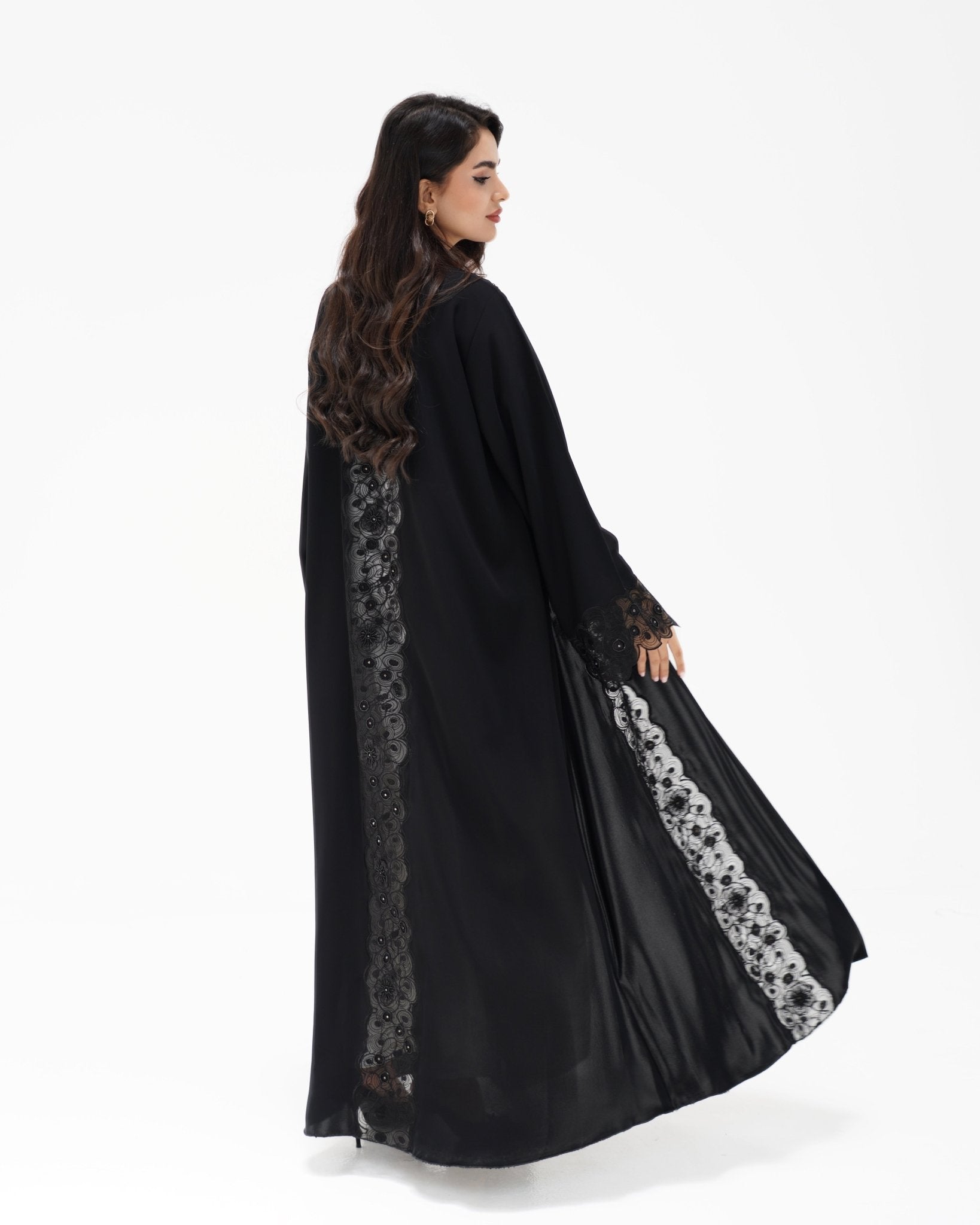 R328 Black Embroidery Beaded Abaya Abaya for Women UAE – Abaya – Rutba Fashion Abaya
