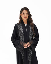 R328 Black Embroidery Beaded Abaya Abaya for Women UAE – Abaya – Rutba Fashion Abaya