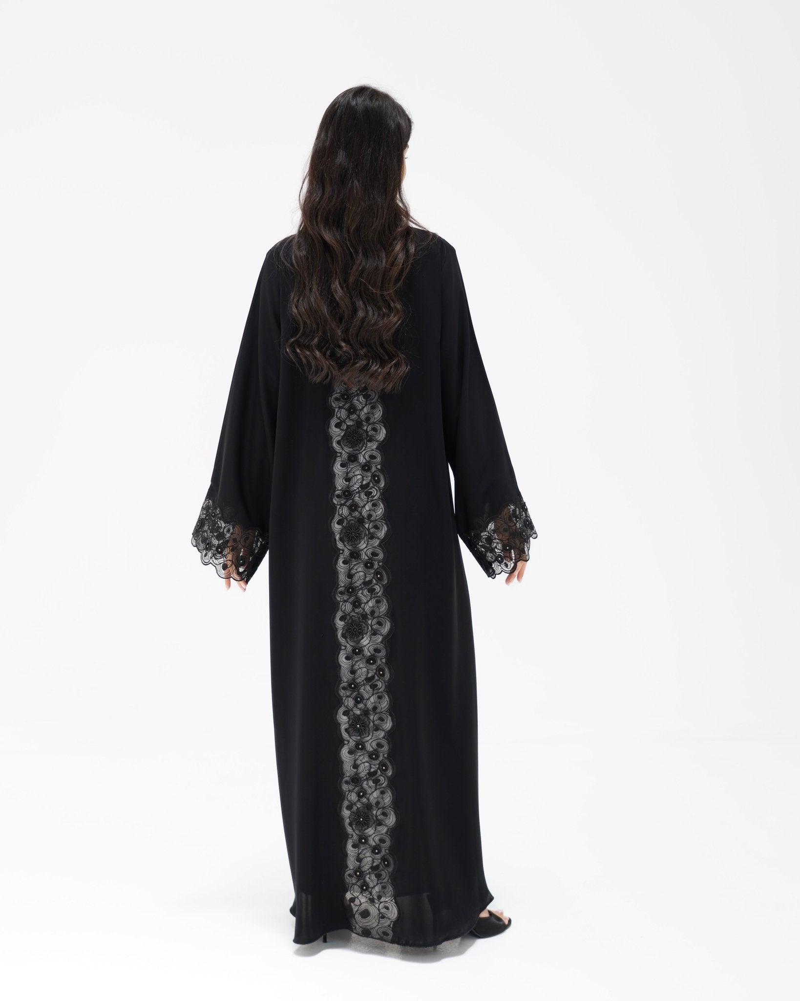R328 Black Embroidery Beaded Abaya Abaya for Women UAE – Abaya – Rutba Fashion Abaya