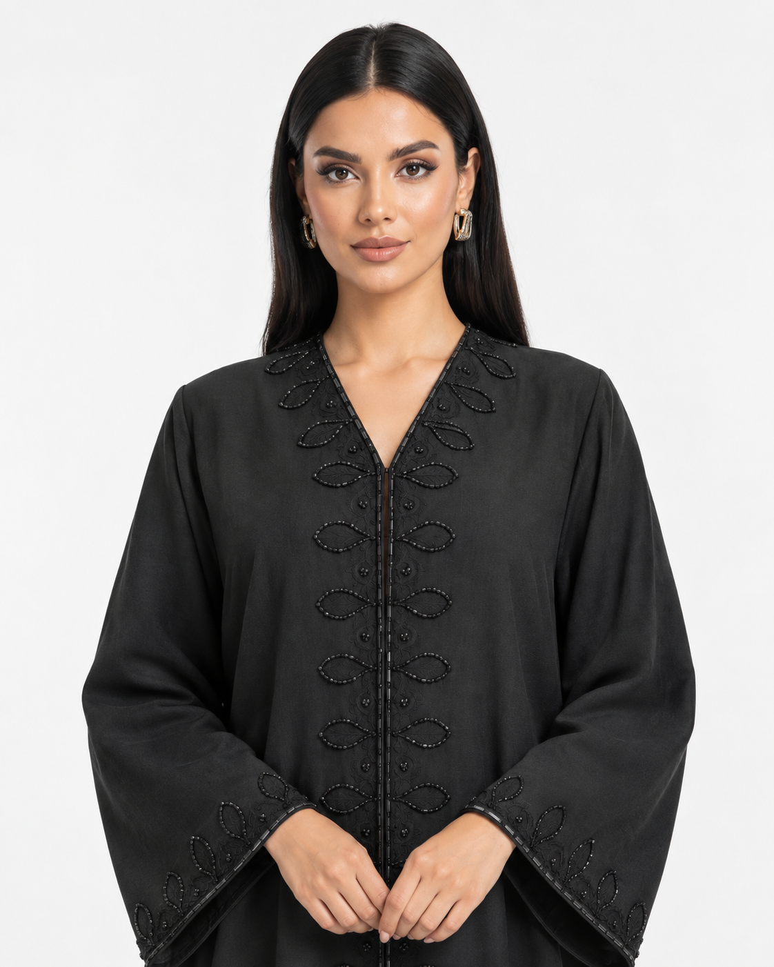 Silver Embroidered Abaya R 375 UAE | Rutba Fashion Abaya